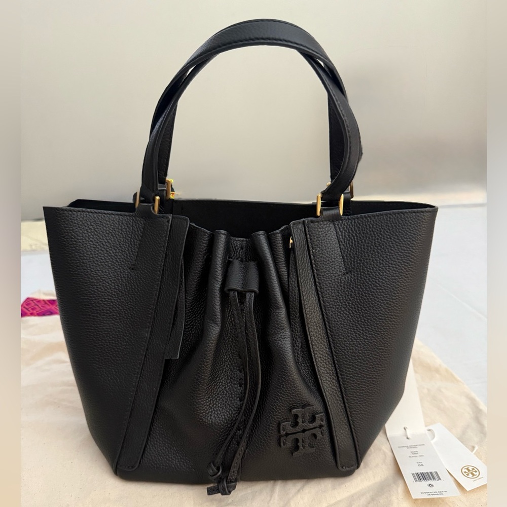 Tory Burch Black McGraw Dragonfly Leather Satchel